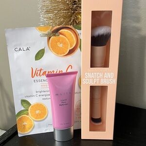 BUNDLE! Mally Primer/foundation, Sculpt brush and Vitamin C face mask.